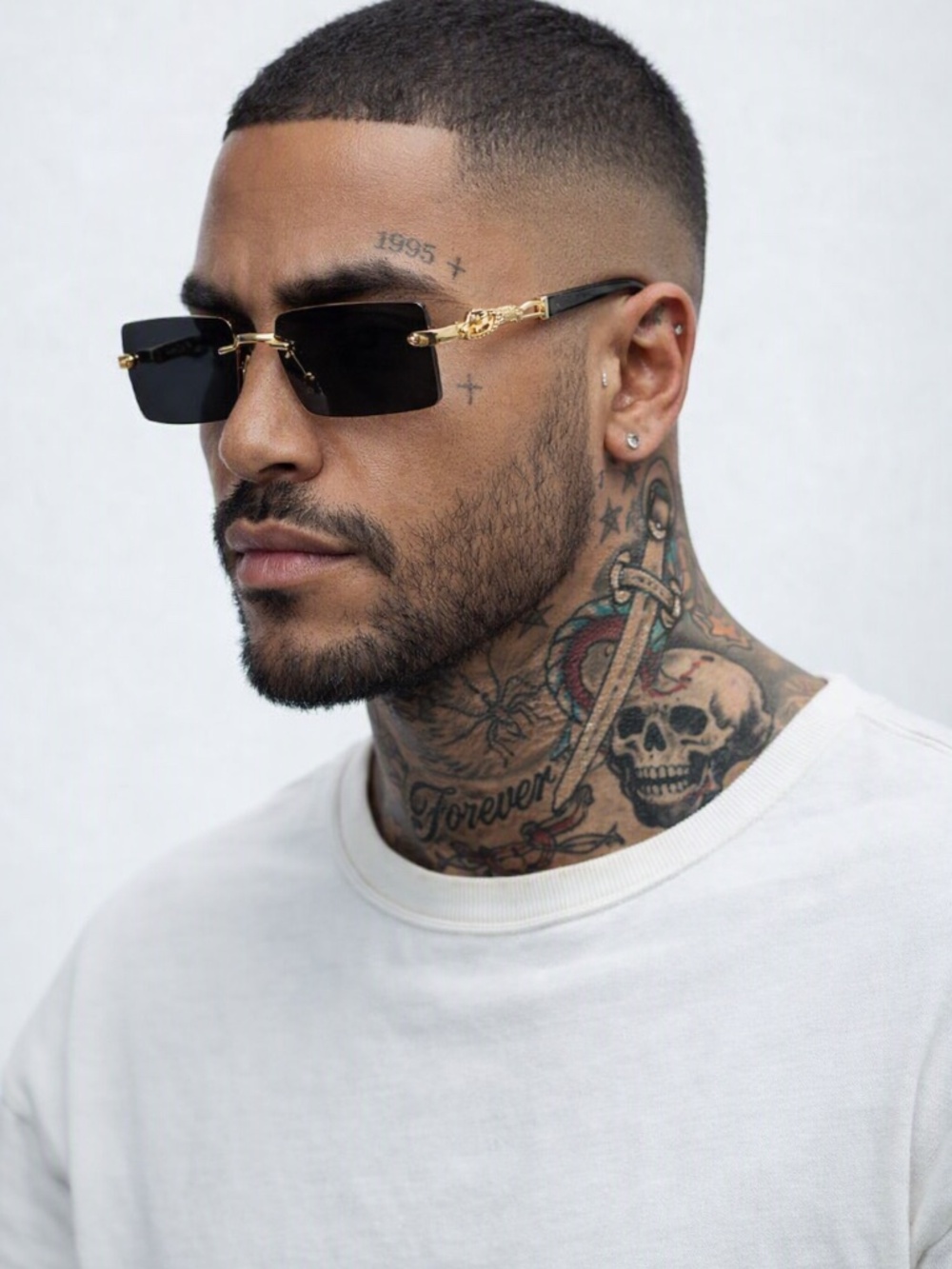 gold plated leopard sunglasses